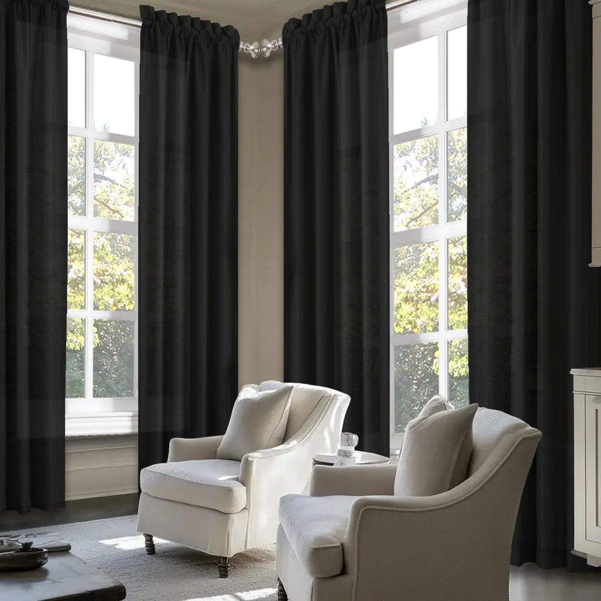 SABALANICA CN Light Filtering Curtains Rod Pocket Polyester