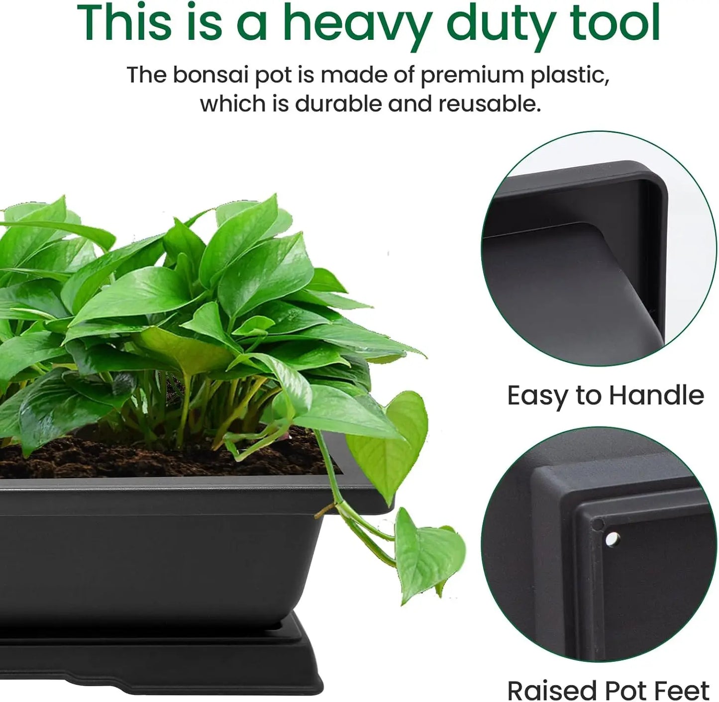 Bonsai Training Pot Set With Drainage Trays And Repotting Mat