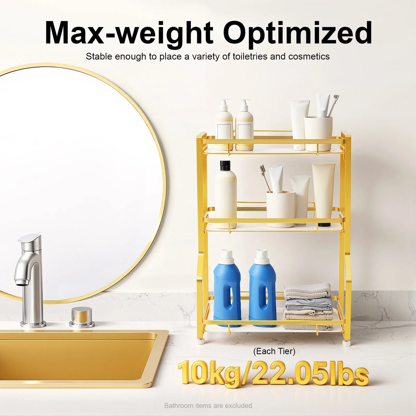 Bymaocar 3 Tier Bathroom Countertop Organizer For Toiletries And Cosmetics