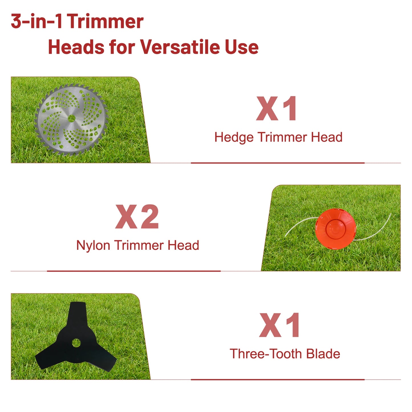 Gas Powered Weed Wacker With Straight Shaft 4 Detachable Heads