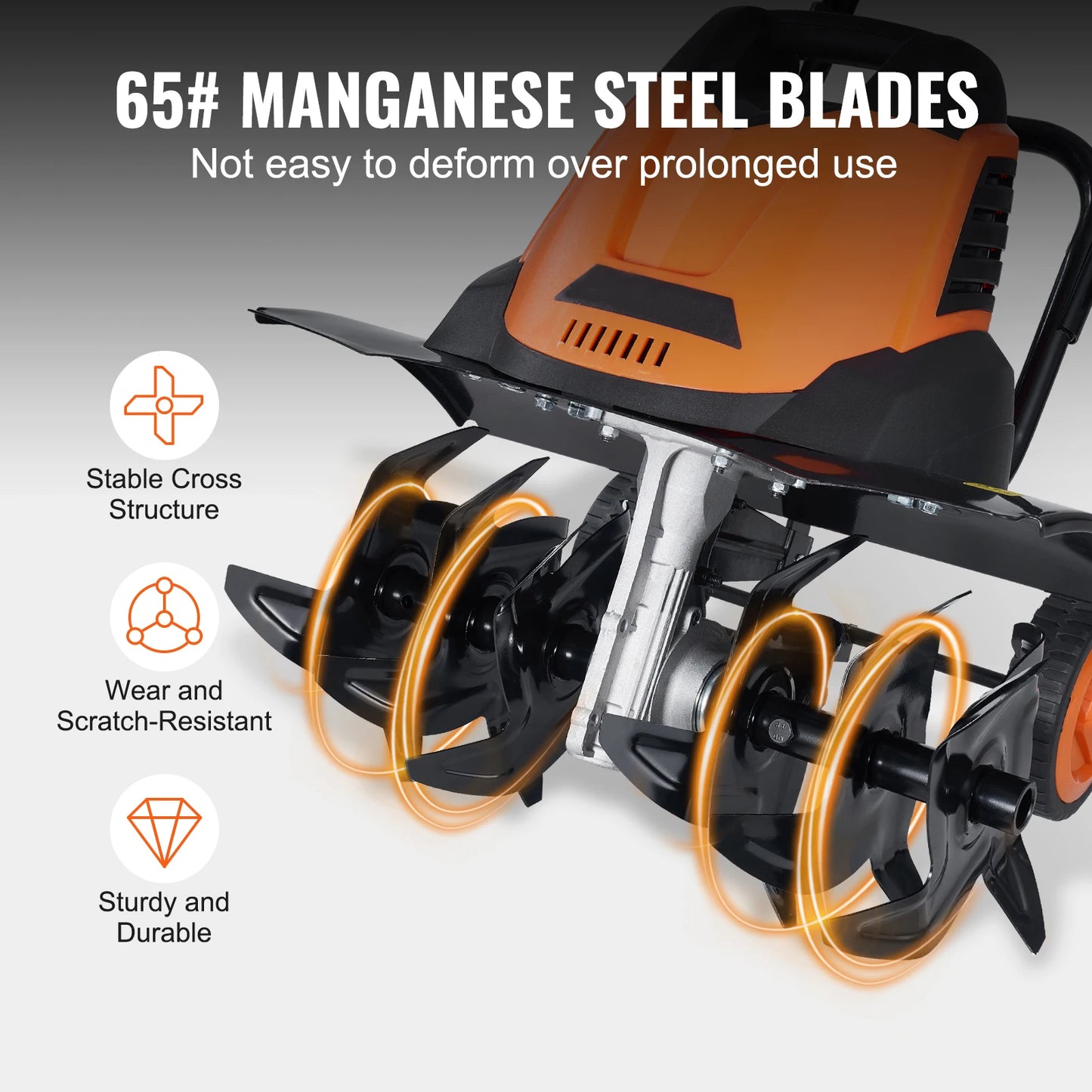 SucceBuy 12 Amp Electric Tiller Cultivator With Manganese Steel Tines