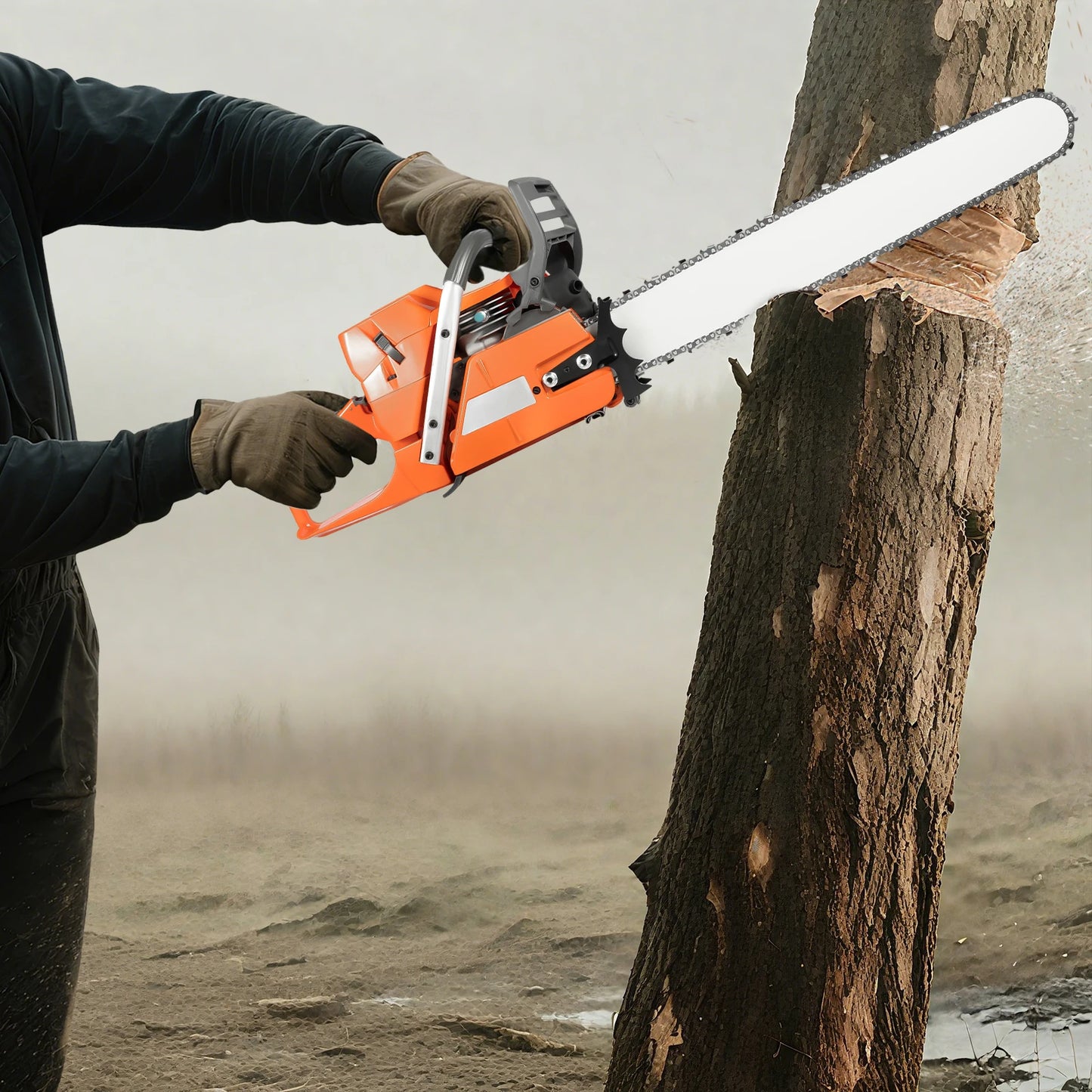 Gas Powered Chainsaw 71.8cc 3.9kW 2800 RPM for Tree Cutting