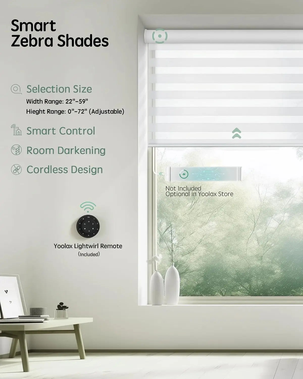 Motorized Zebra Blinds With Remote And Voice Control