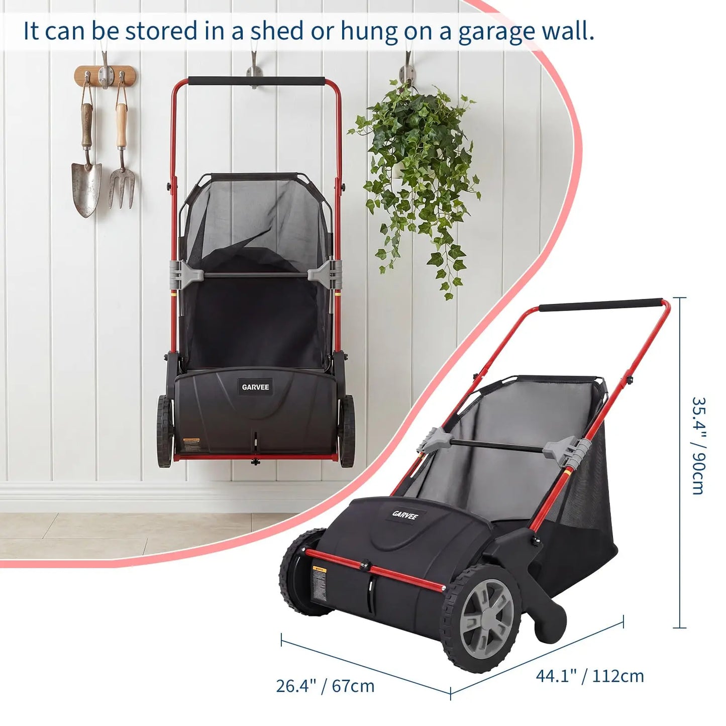 Studyset Manual Push Lawn Sweeper With Adjustable Height And Collector