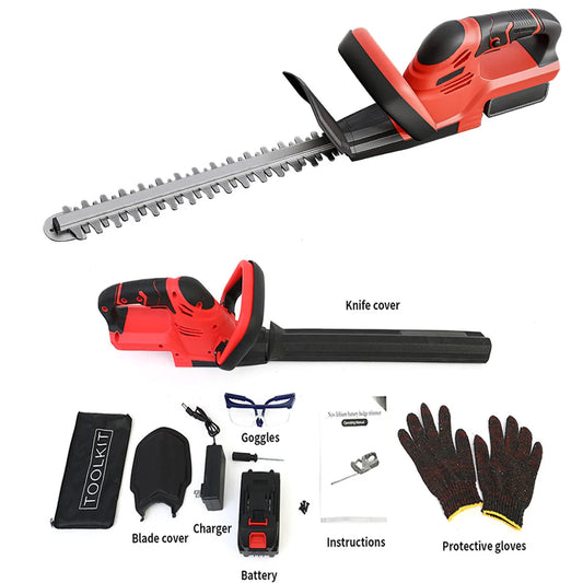 Cordless Hedge Trimmer With Battery Charger For Yard And Garden