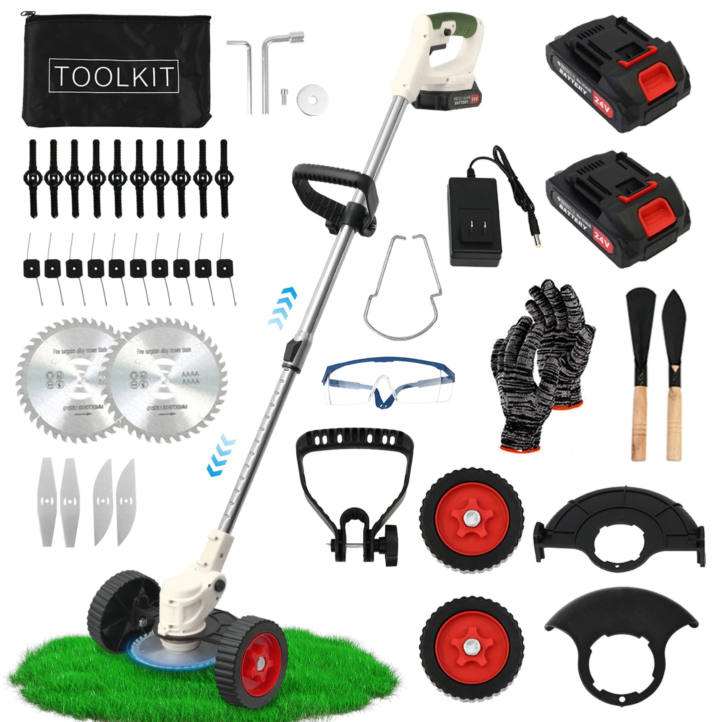 21V Cordless Grass Trimmer 3in1 Brush Cutter Edger Mower