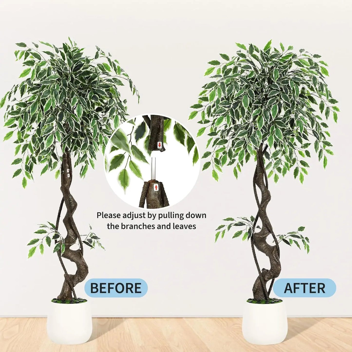 HiMISS Artificial Ficus Tree Indoor Outdoor Decor For Home Office
