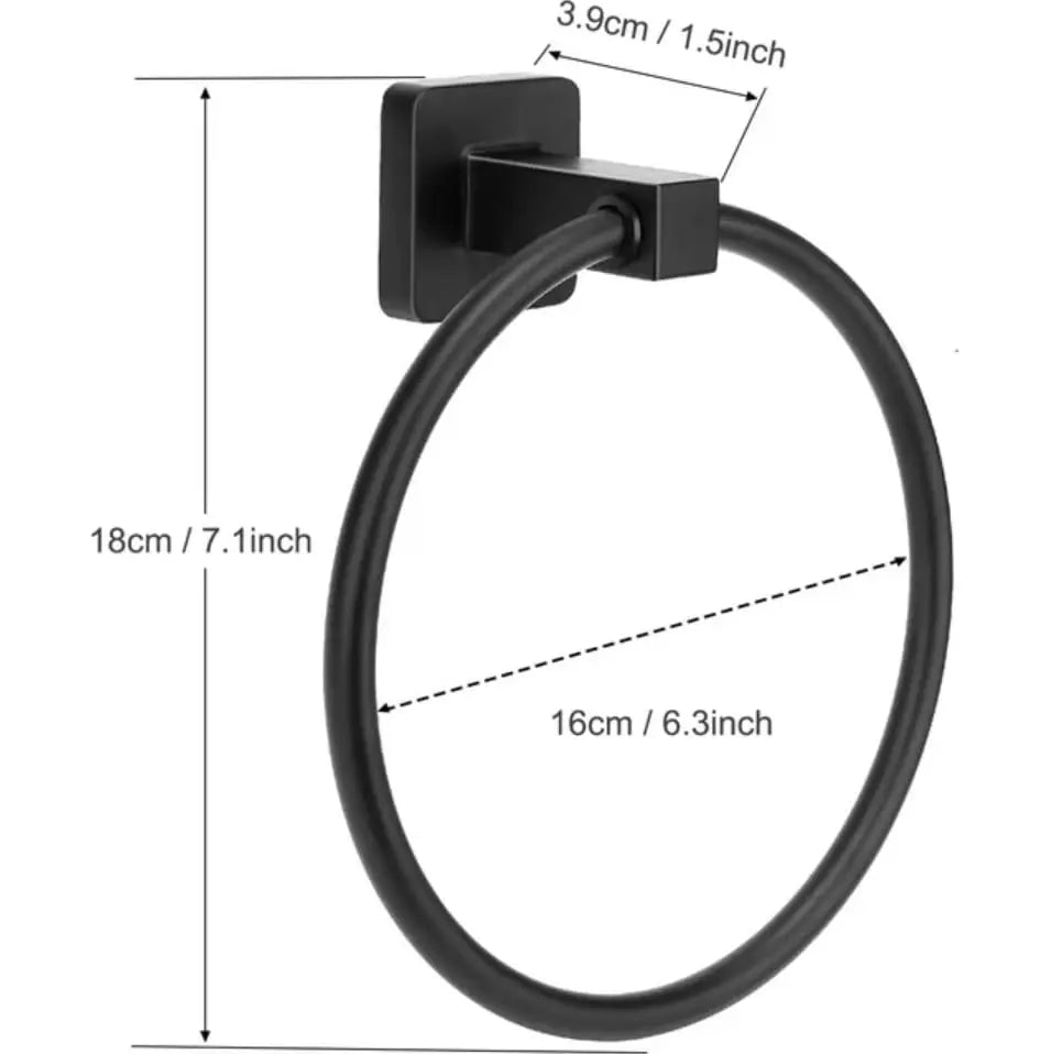 Wall Mounted Round Stainless Steel Towel Ring For Bathroom Kitchen