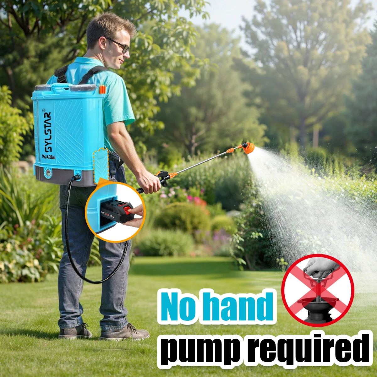 Battery Powered Backpack Sprayer Compatible With Makita 18V Charger Included