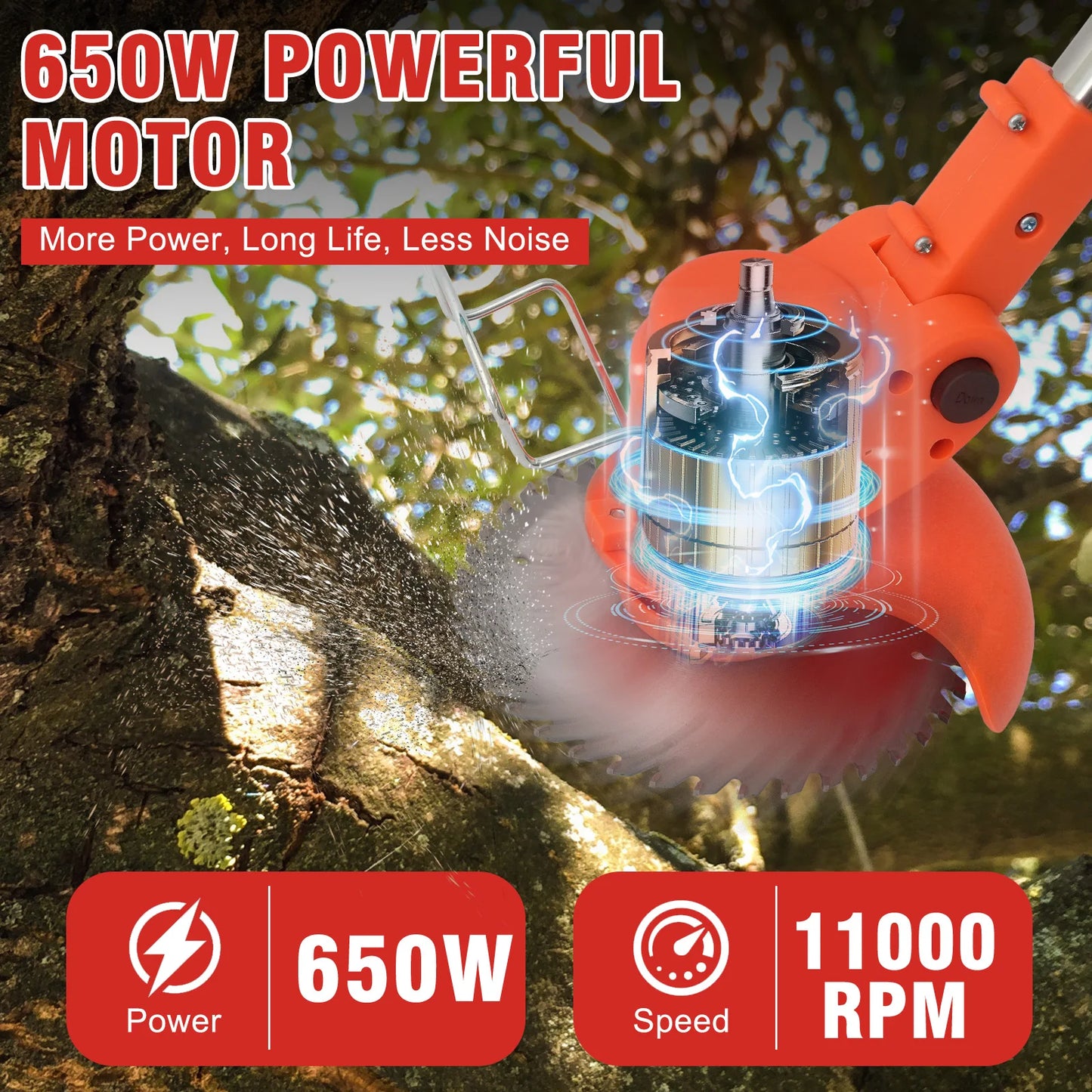 21V Cordless Lawn Mower 3 In 1 Trimmer Edger And Brush Cutter