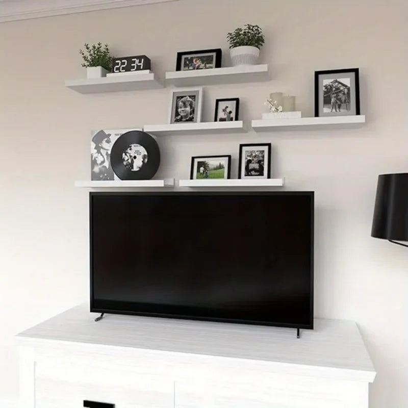 Wall Hanging TV Display Stand Living Room 4 Pieces