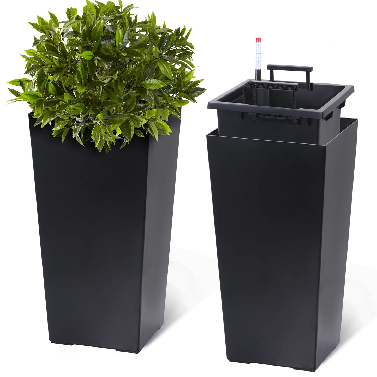 Set Of 2 Outdoor Indoor Planter Pots With Drainage Holes