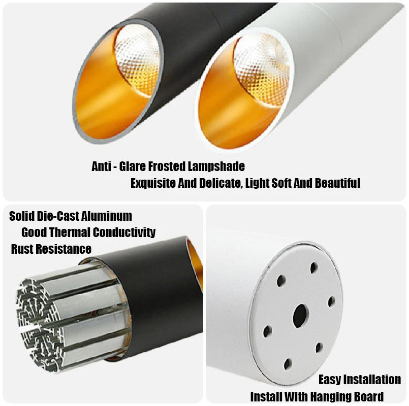 Cylinder Dimmable LED COB Ceiling Lights AC85~265V 9W 12W 15W Surface Mounted Downlights Kitchen Living Room Bbedroom Hotel