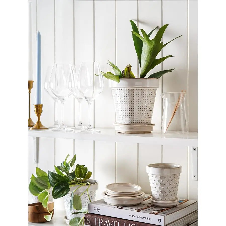 LE TAUCI Ceramic Plant Pots With Drainage Hole Saucer