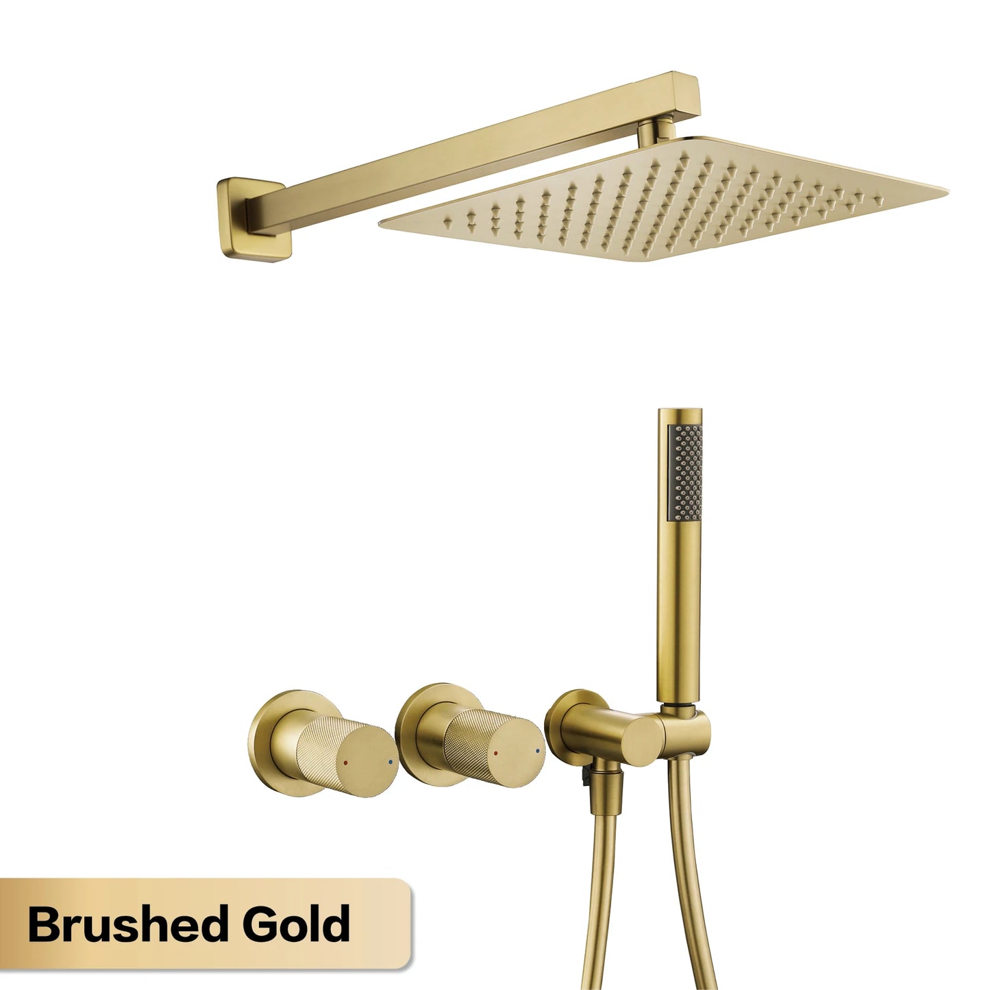 Aitana Luxury Brass Wall Mounted Shower System With Dual Spray