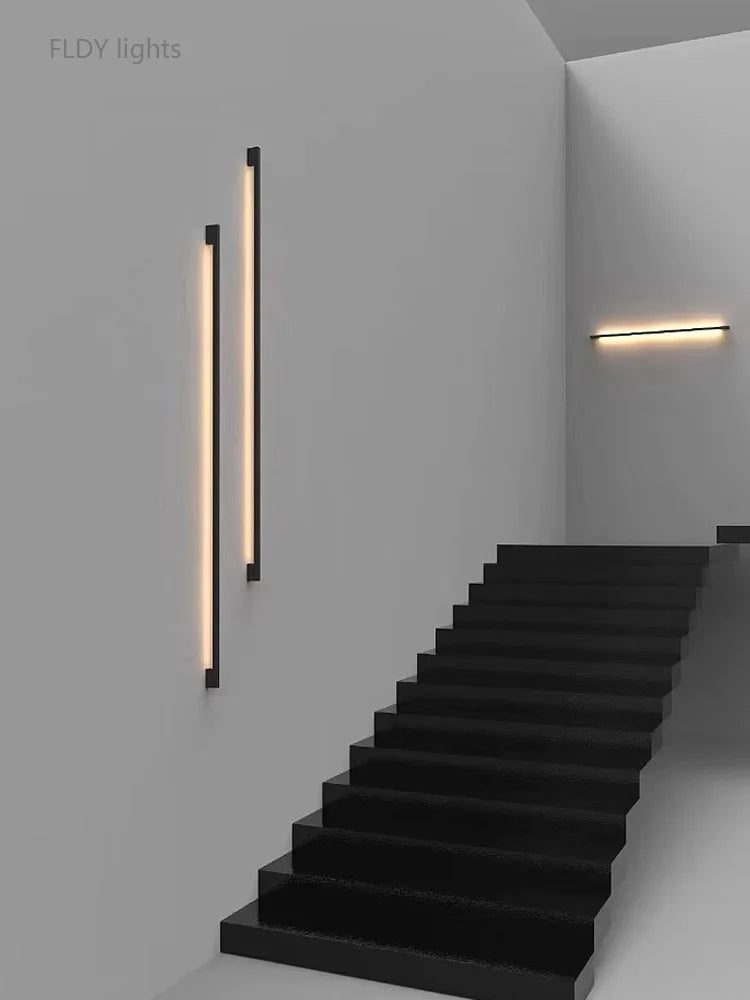 Nordic Minimalist Modern Designer 110V 220V LED Wall Lamp Living Room Hotel Aisle Corridor Bedroom Room Bedside Long Wall Light