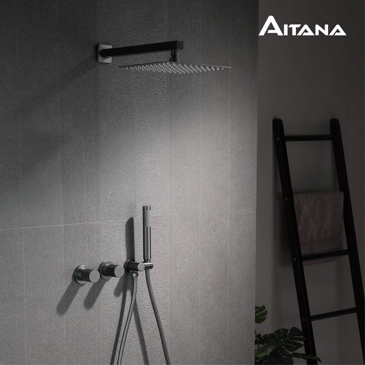 Aitana Luxury Brass Wall Mounted Shower System With Dual Spray