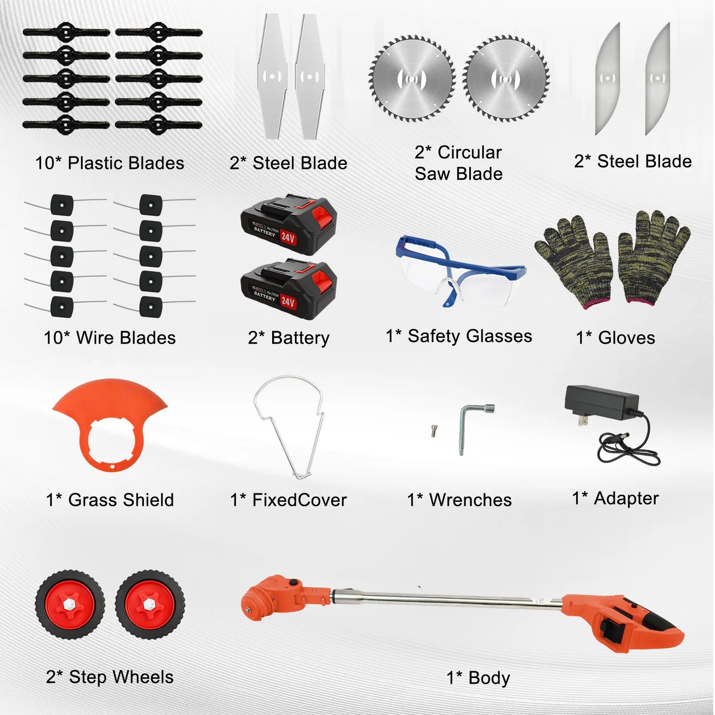21V Cordless Grass Trimmer 3in1 Brush Cutter Edger Mower