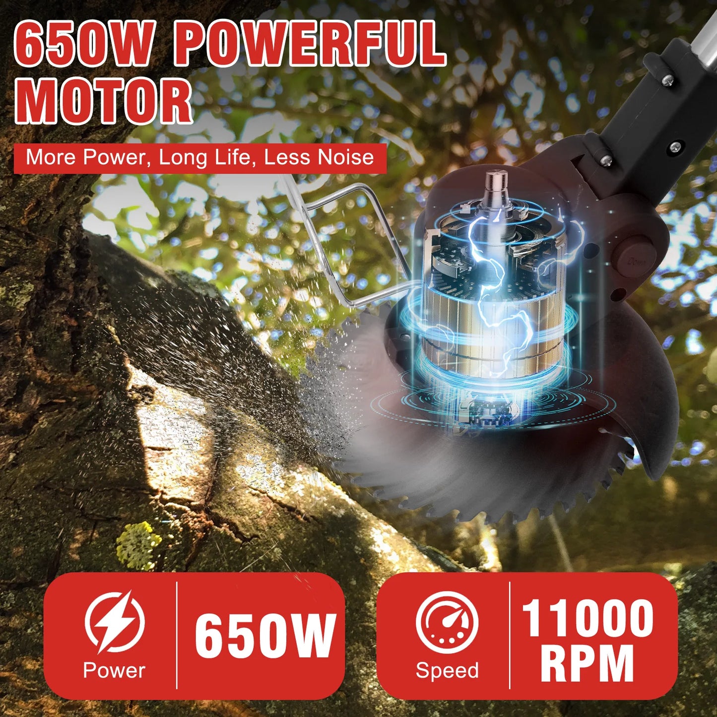 21V Cordless Grass Trimmer 3in1 Brush Cutter Edger Mower