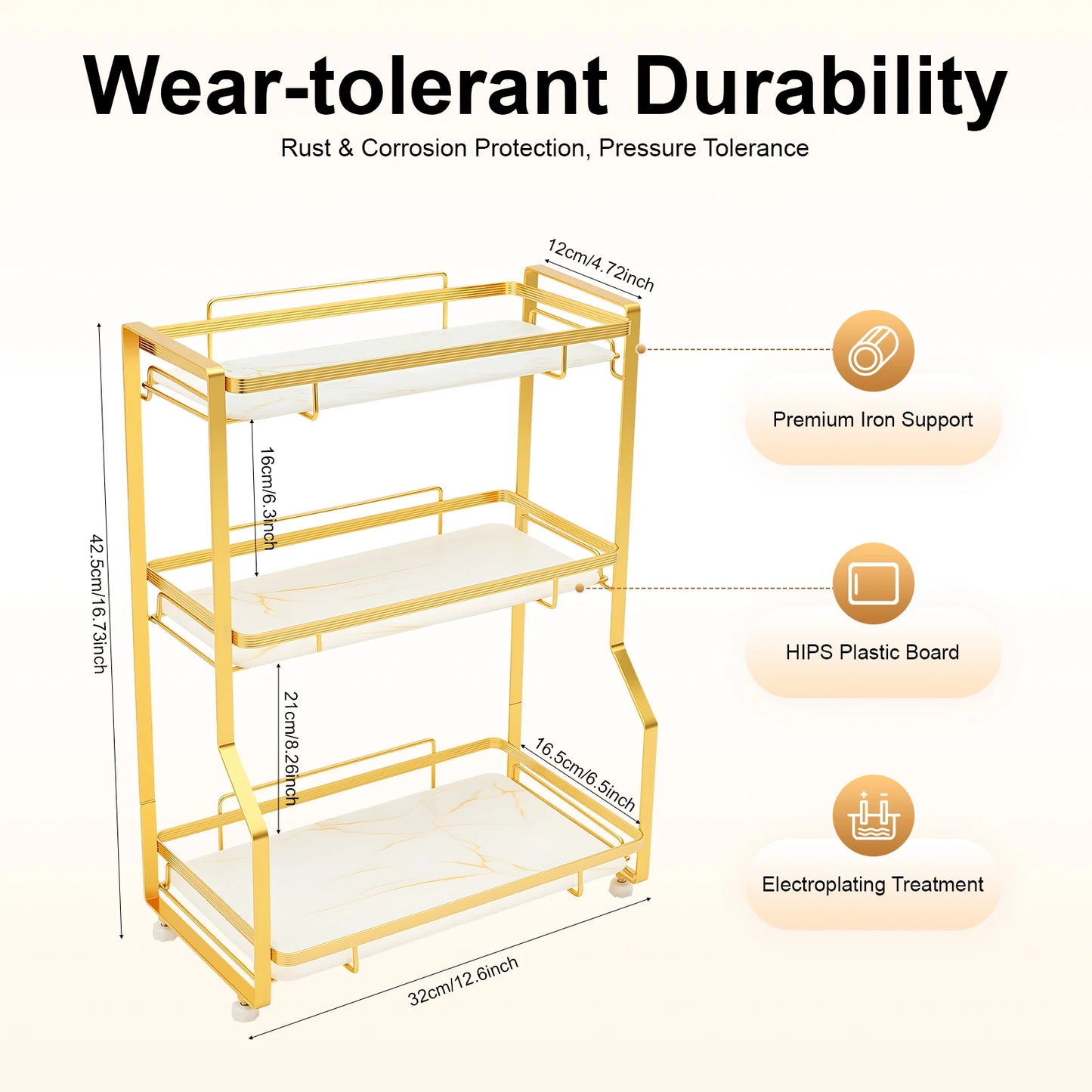 Bymaocar 3 Tier Bathroom Countertop Organizer For Toiletries And Cosmetics