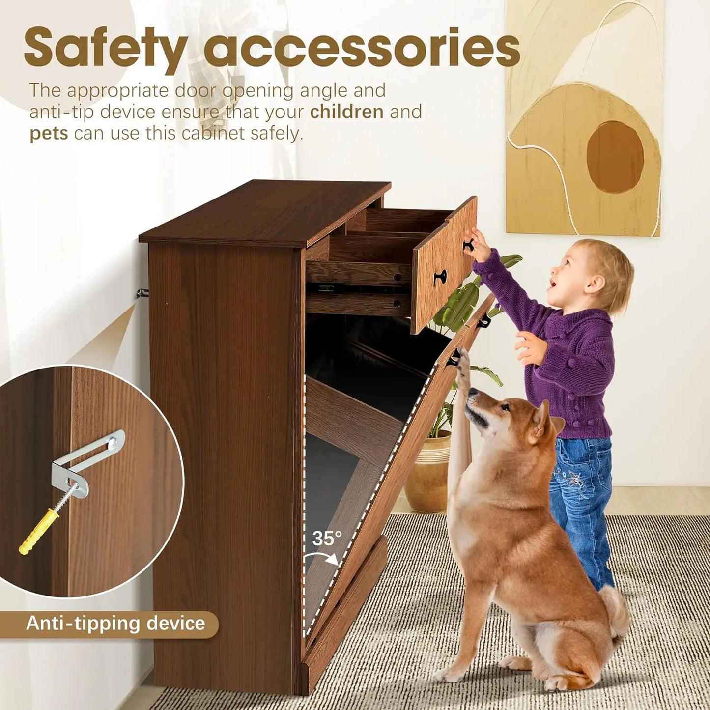 Tilt Out Fluted Laundry Hamper Cabinet Double Hidden Wooden Customized
