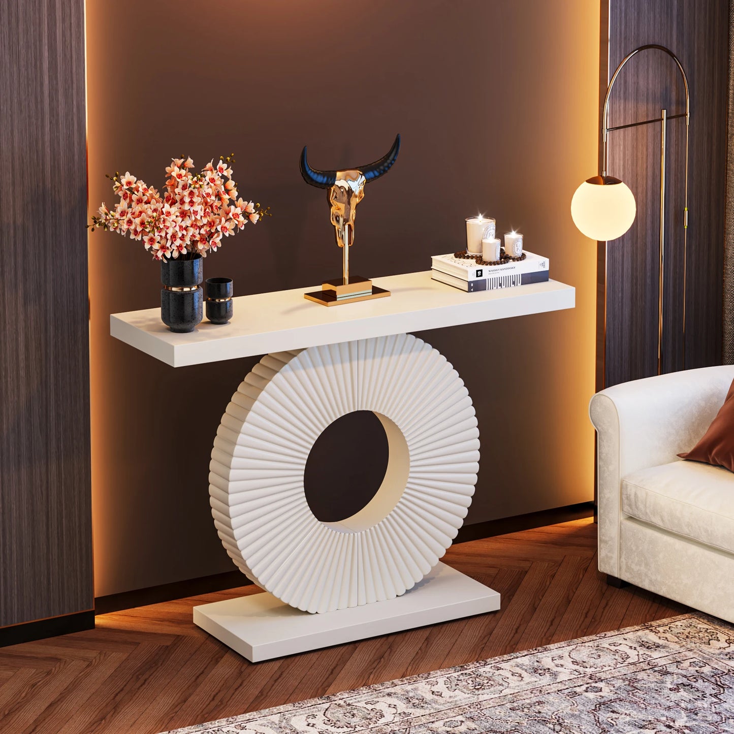 Tribesigns Modern Geometric Base Console Table For Entryway