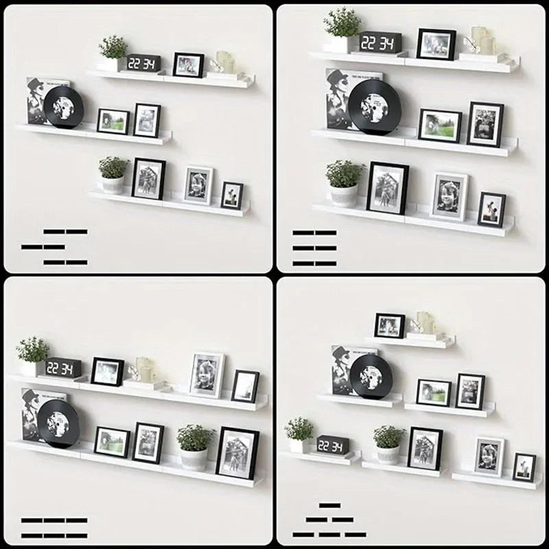 Wall Hanging TV Display Stand Living Room 4 Pieces