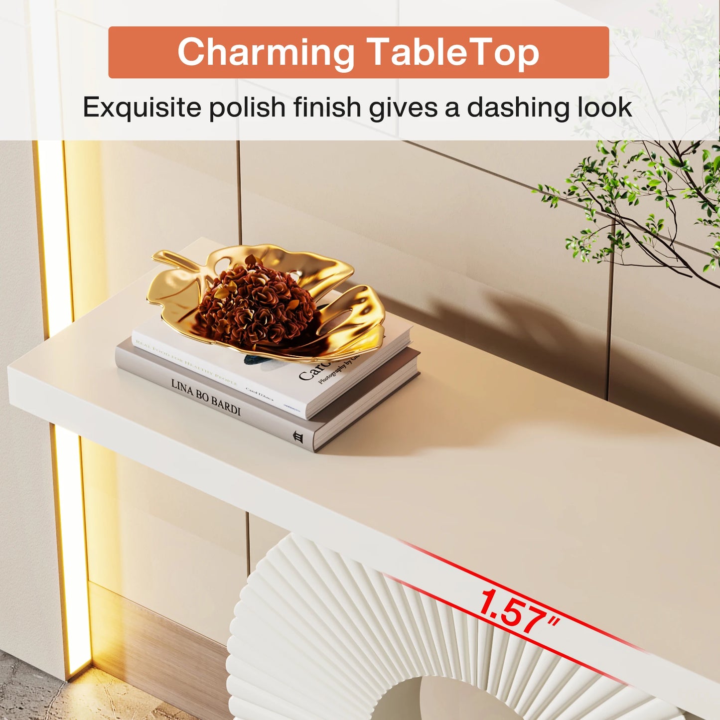 Tribesigns Modern Geometric Base Console Table For Entryway