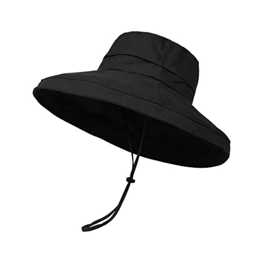 Sun Hat Women Wide Brim Gardening Ponytail Breathable Cotton