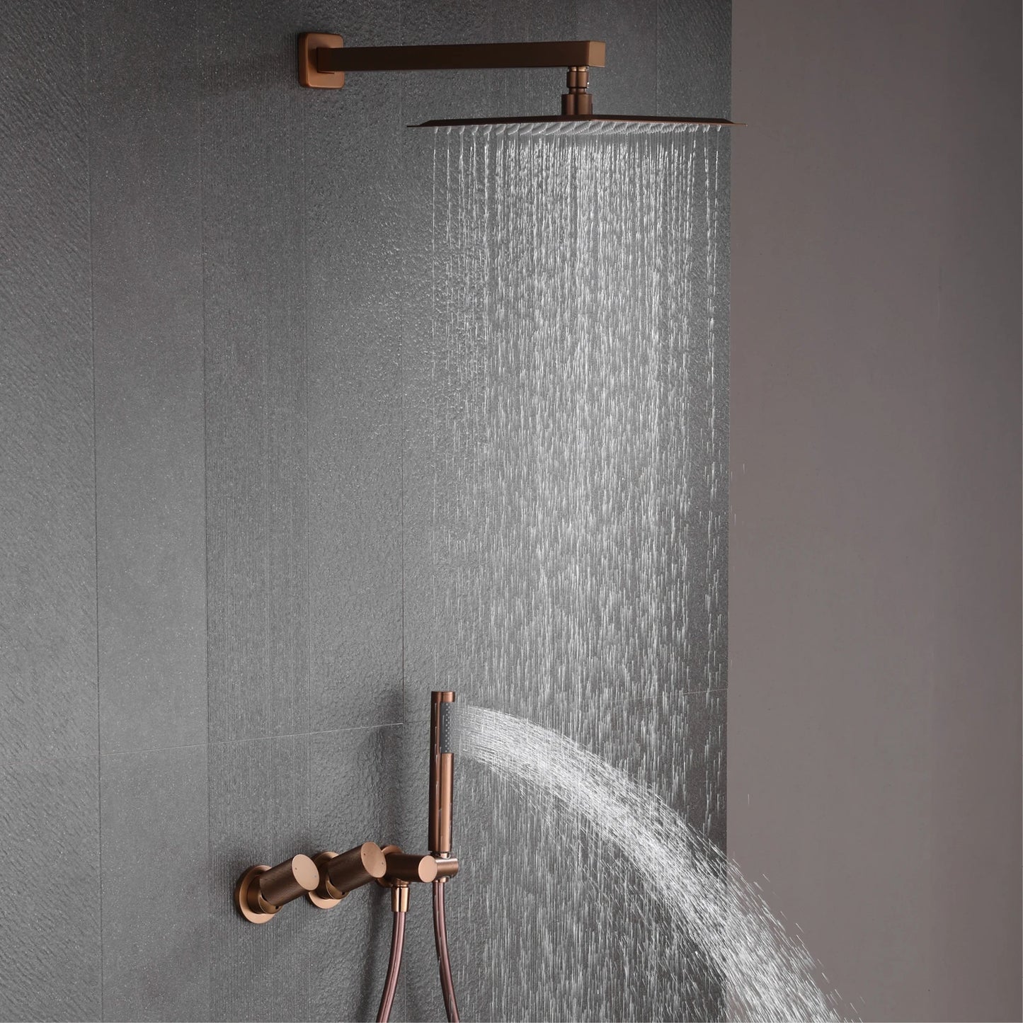 Aitana Luxury Brass Wall Mounted Shower System With Dual Spray