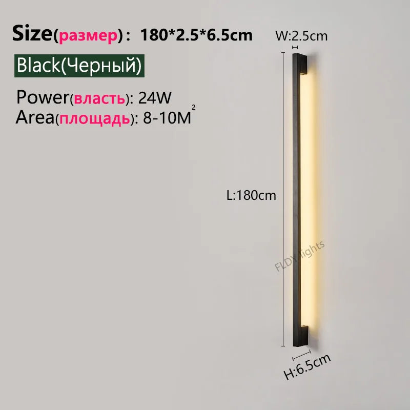 Nordic Minimalist Modern Designer 110V 220V LED Wall Lamp Living Room Hotel Aisle Corridor Bedroom Room Bedside Long Wall Light
