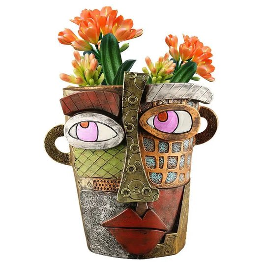 Midogaigai Abstract Face Planter Head Pot For Indoor Plants