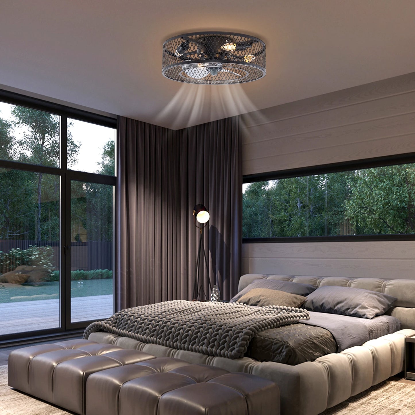 Fan Pendant Light E27 Without Light Source For Living Rooms