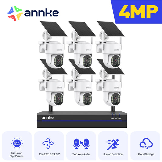 ANNKE 4MP Wireless PT Solar Camera With 16CH NVR System