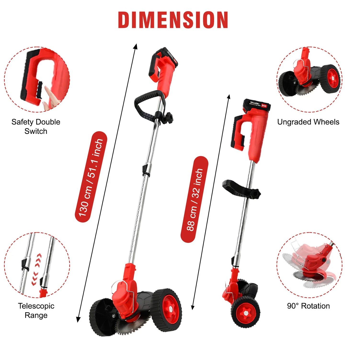 Cordless Weed Wacker 3 In 1 Edger And Trimmer For Lawn Care