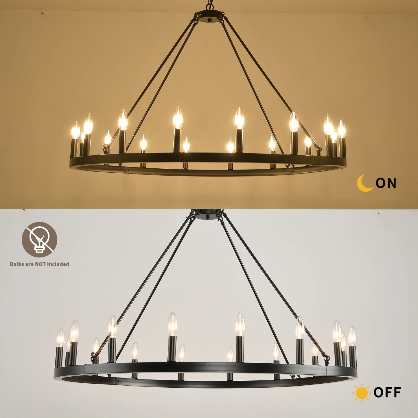 LovingC Wagon Wheel Chandelier 16 Light Modern Rustic Farmhouse Pendant