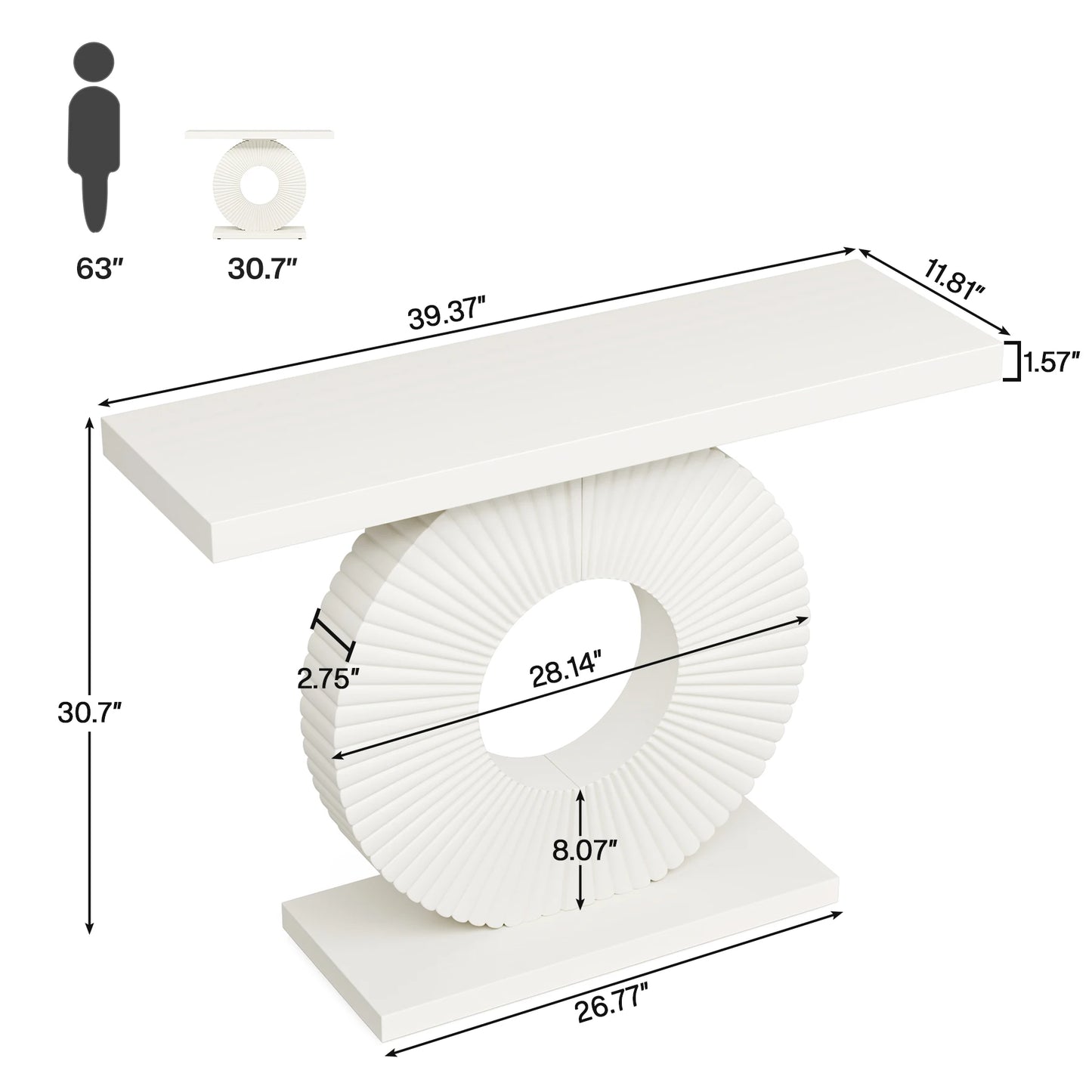 Tribesigns Modern Geometric Base Console Table For Entryway