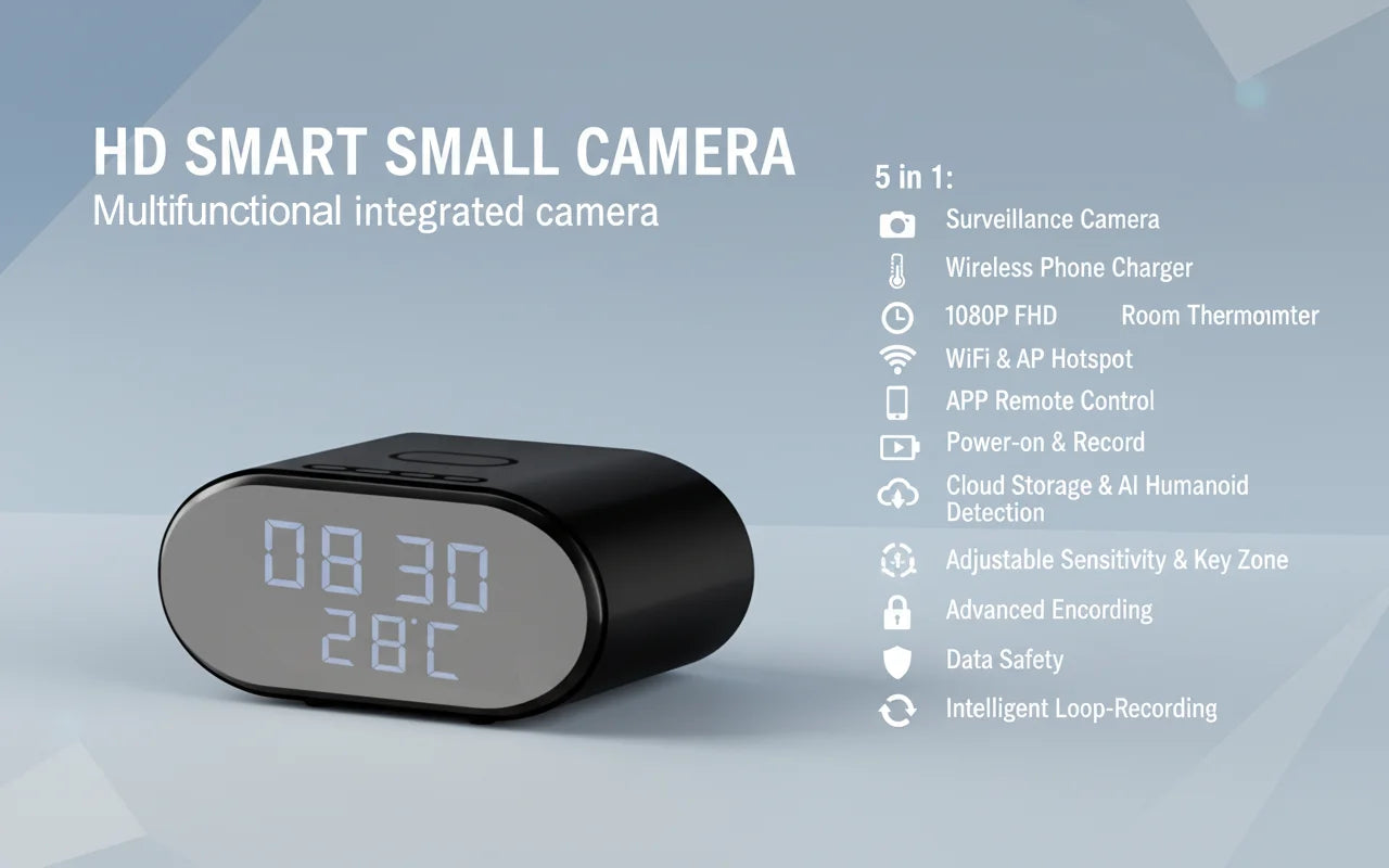 4K Ultra HD Clock Camera WiFi Security System With Alarm