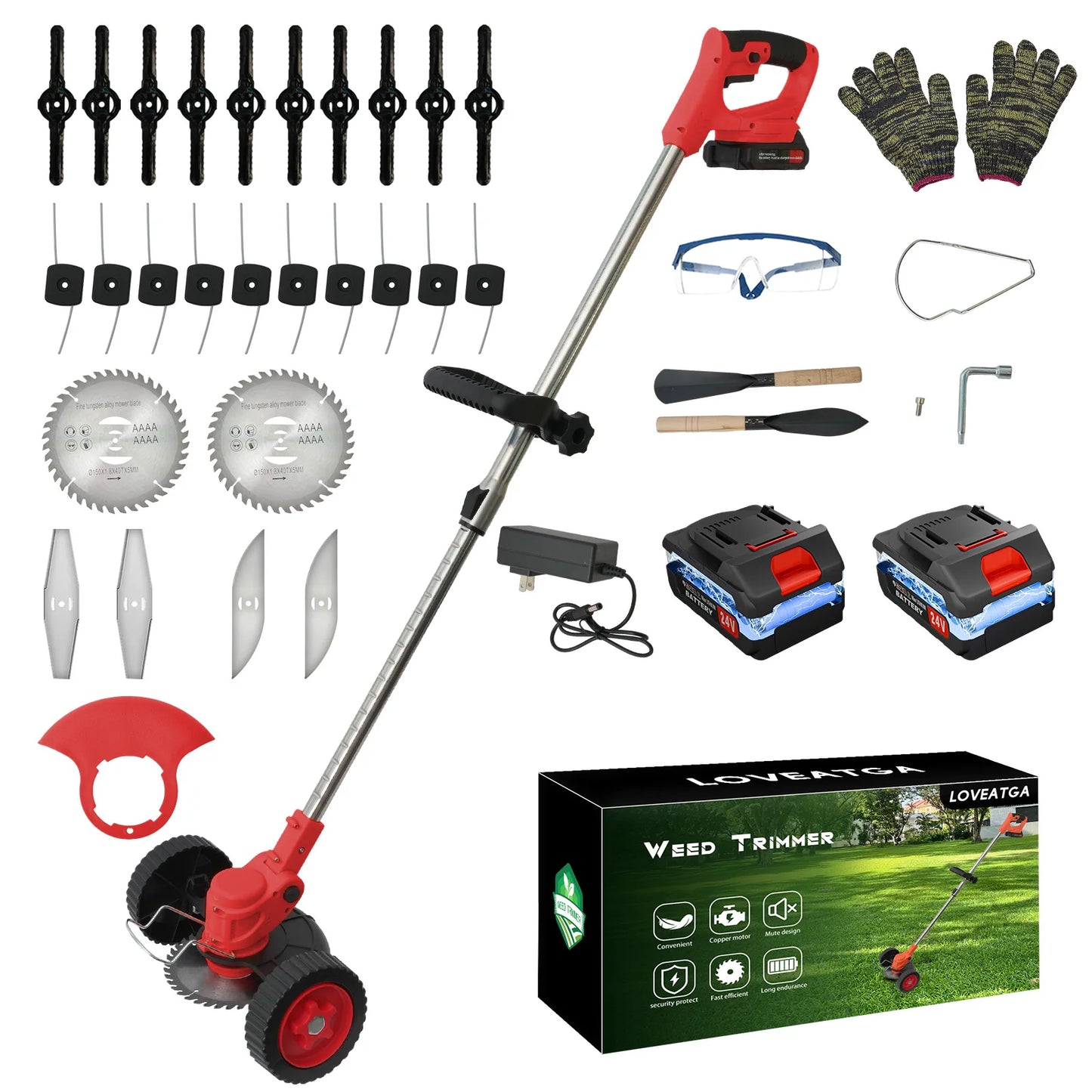 21V Cordless Lawn Mower 3 In 1 Trimmer Edger And Brush Cutter