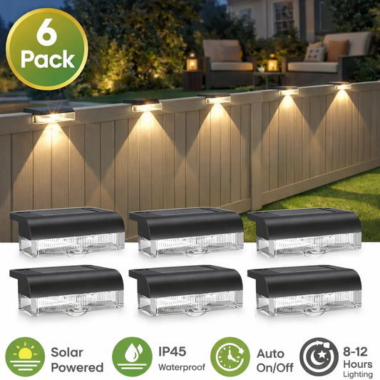Greluna Outdoor Solar Fence Lights Pack For Deck Patio Garden Led Waterproof