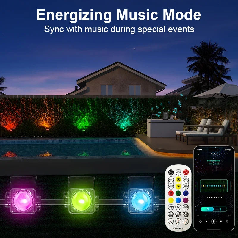 Permanent Outdoor Light Smart RGBIC Outdoor Decoration with 75 Scene Modes 100ft IP67 Waterproof Suitable for Holiday Decoration