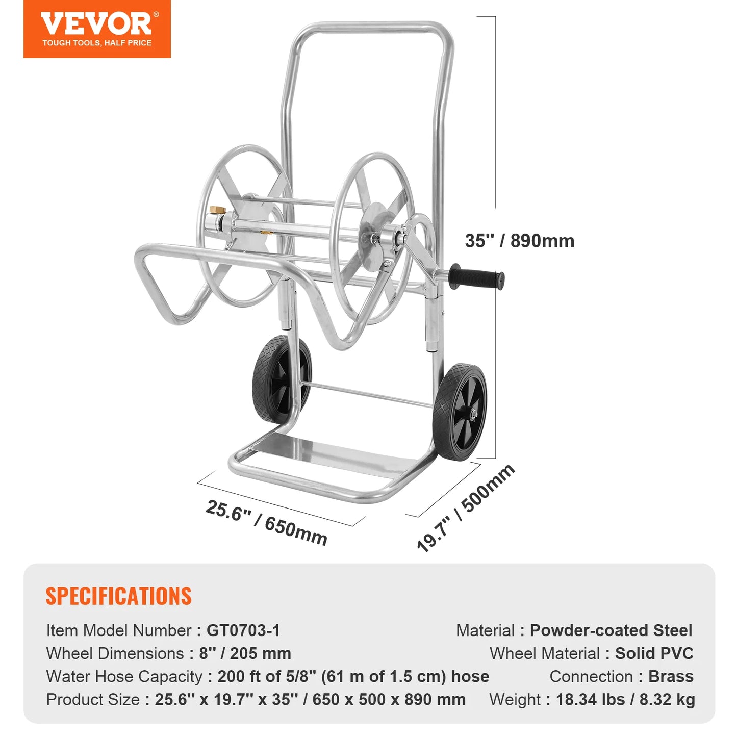 SucceBuy Hose Reel Cart Heavy Duty Garden Hose Reel With Basket