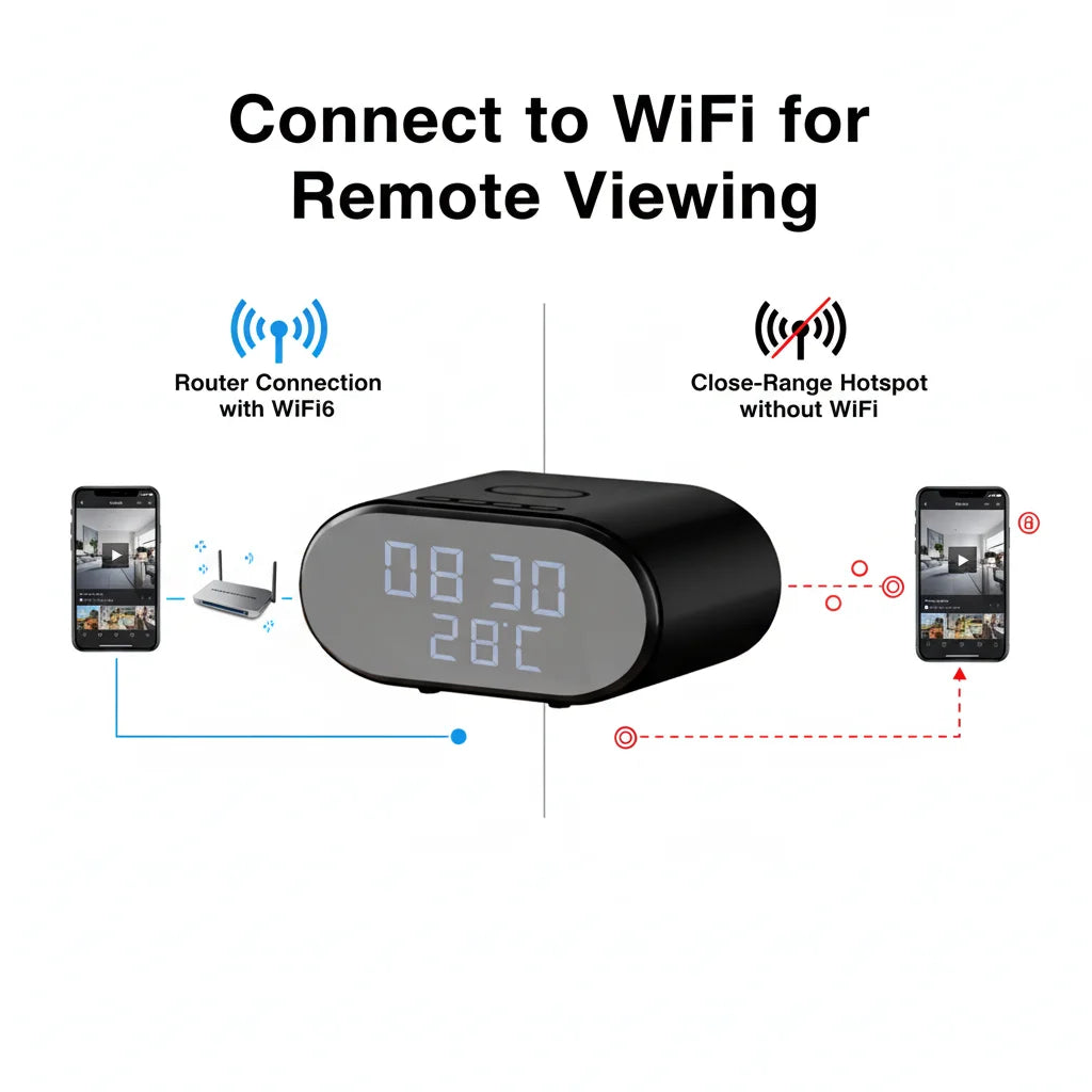 4K Ultra HD Clock Camera WiFi Security System With Alarm