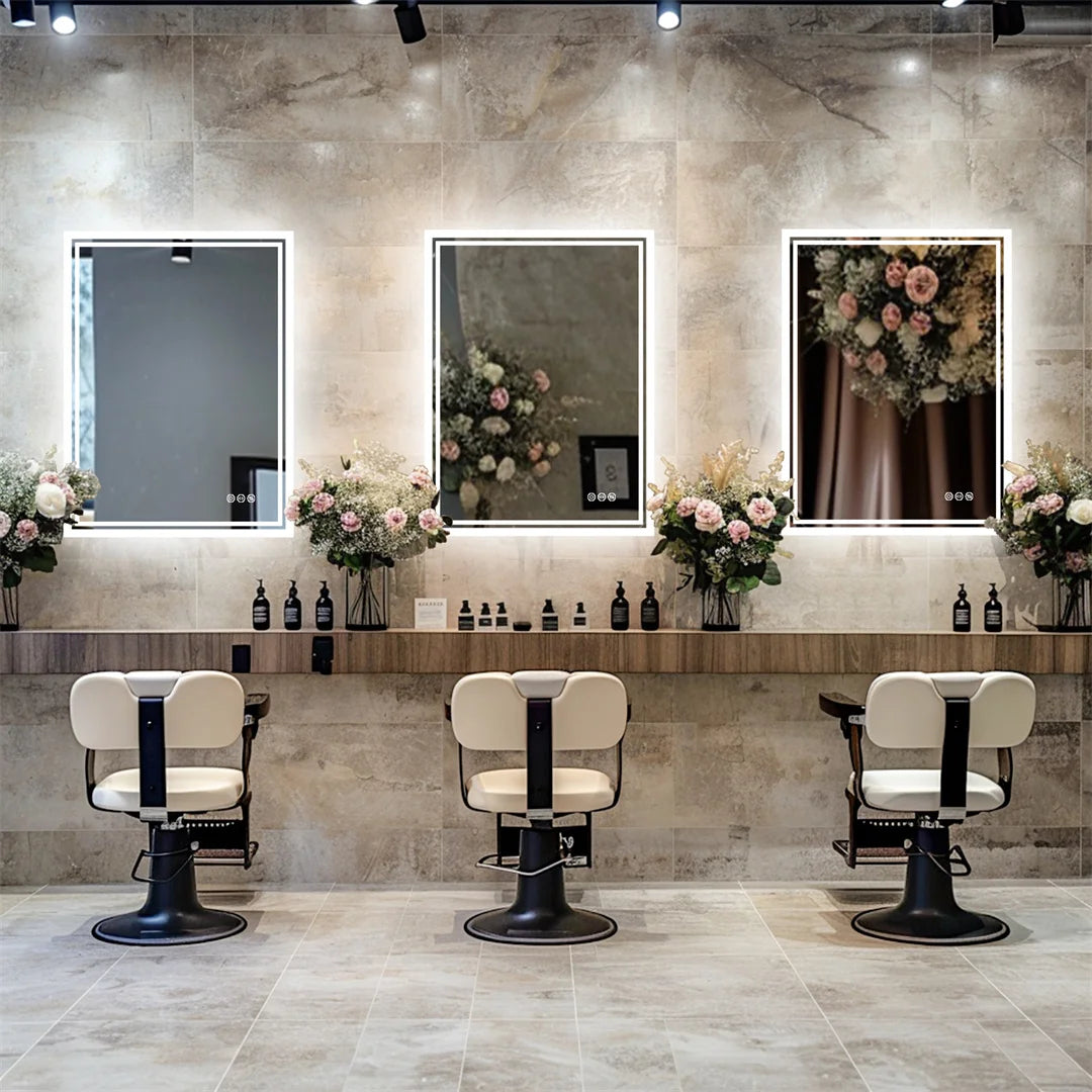 LUVODI LED Backlit AntiFog Frameless Bathroom Mirror With Touch Sensor