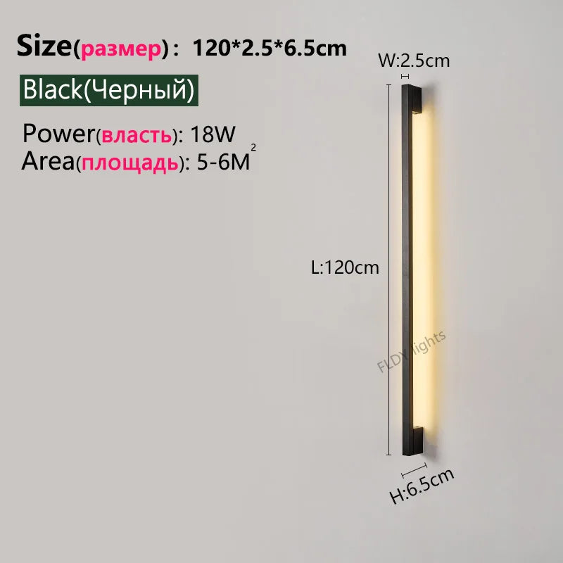 Nordic Minimalist Modern Designer 110V 220V LED Wall Lamp Living Room Hotel Aisle Corridor Bedroom Room Bedside Long Wall Light