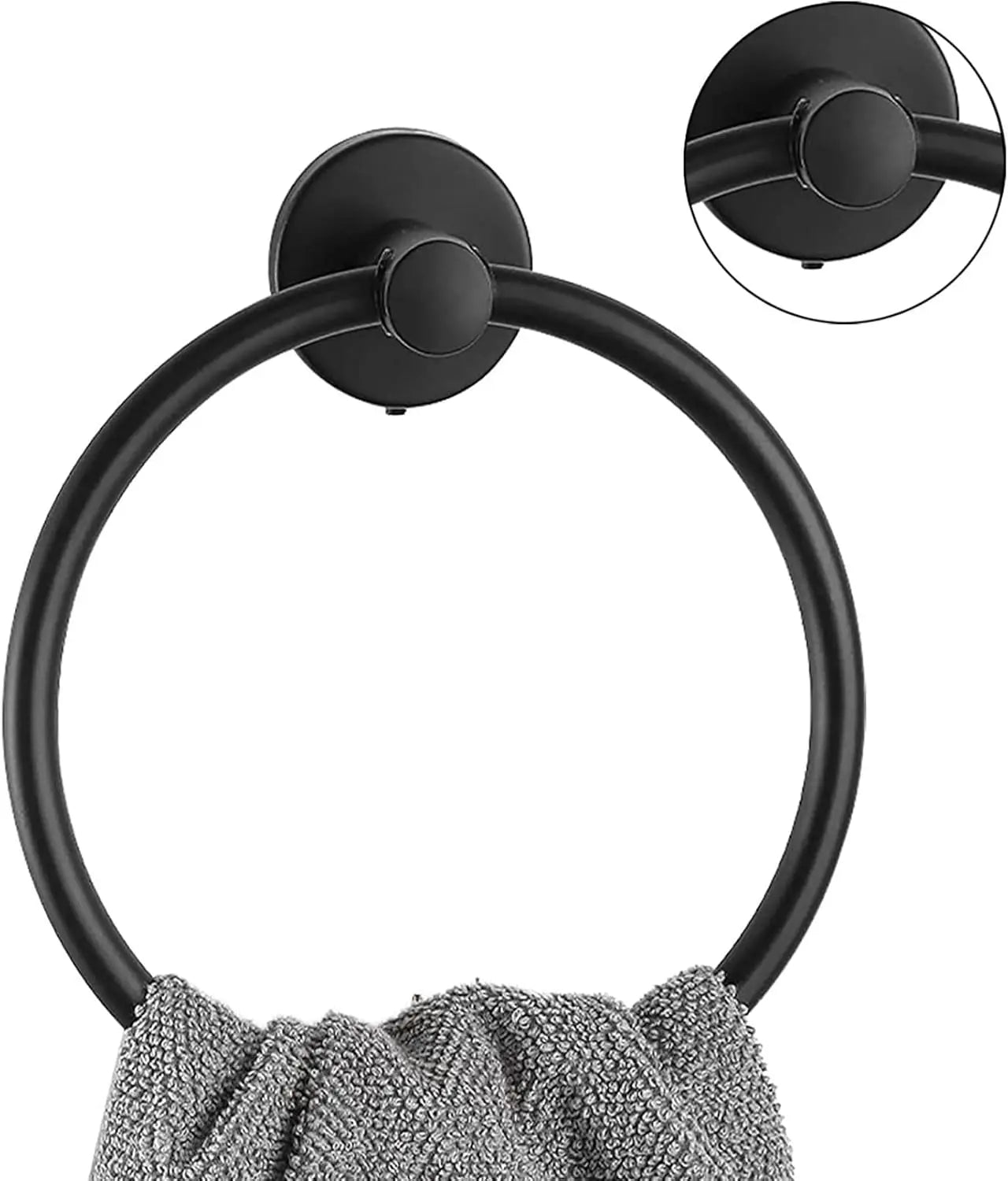 Wall Mounted Round Stainless Steel Towel Ring For Bathroom Kitchen