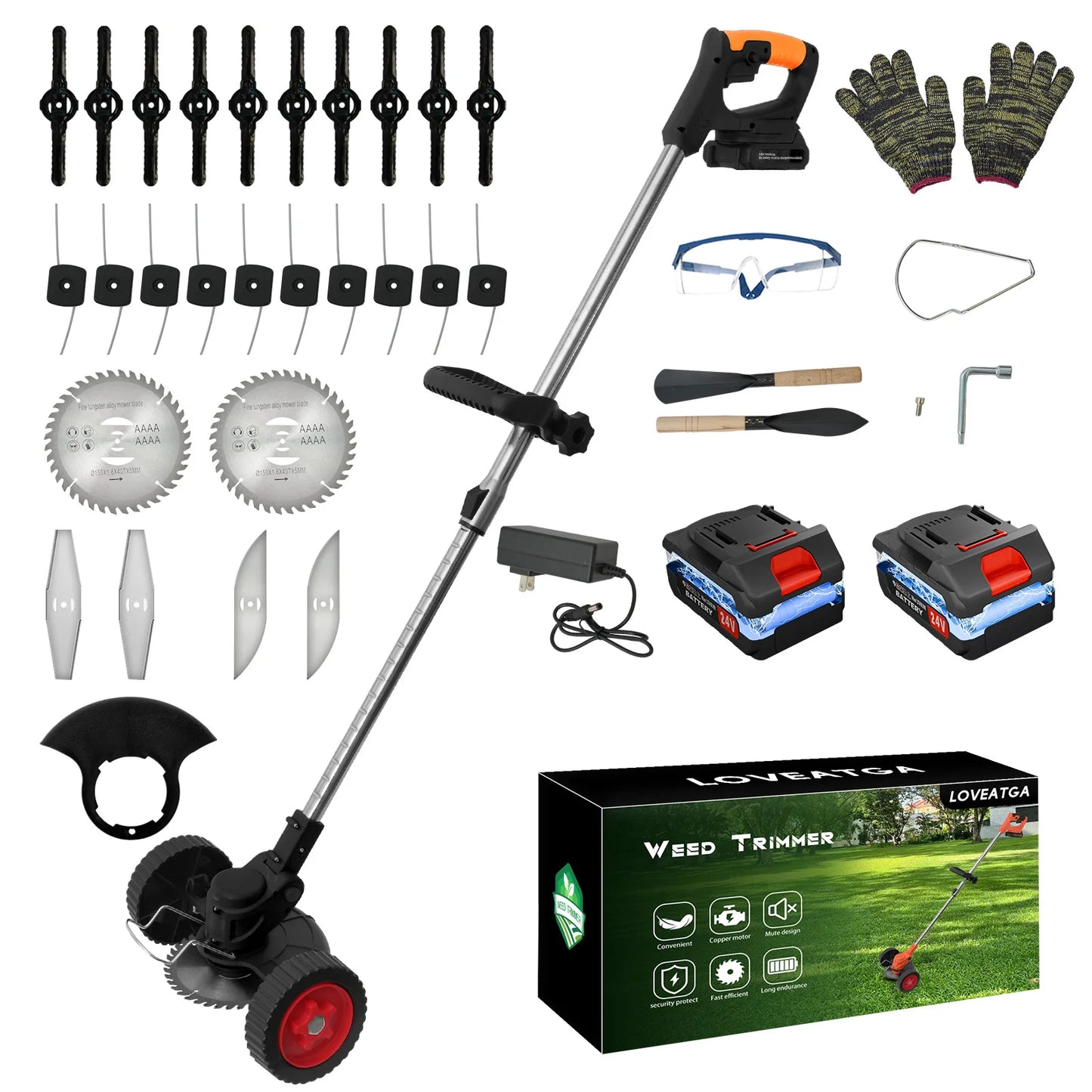 21V Cordless Lawn Mower And 3in1 Garden Trimmer Kit