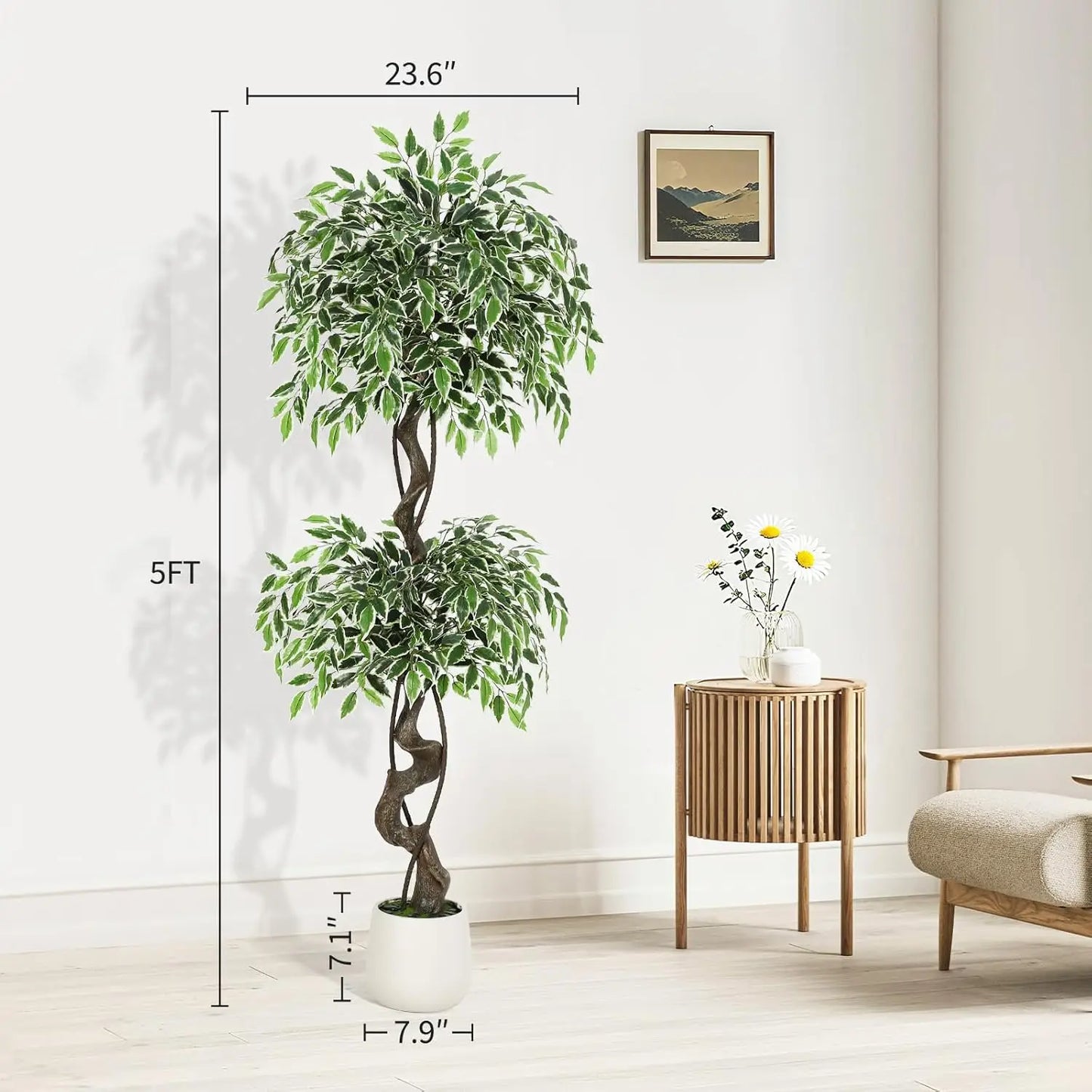 HiMISS Artificial Ficus Tree Indoor Outdoor Decor For Home Office