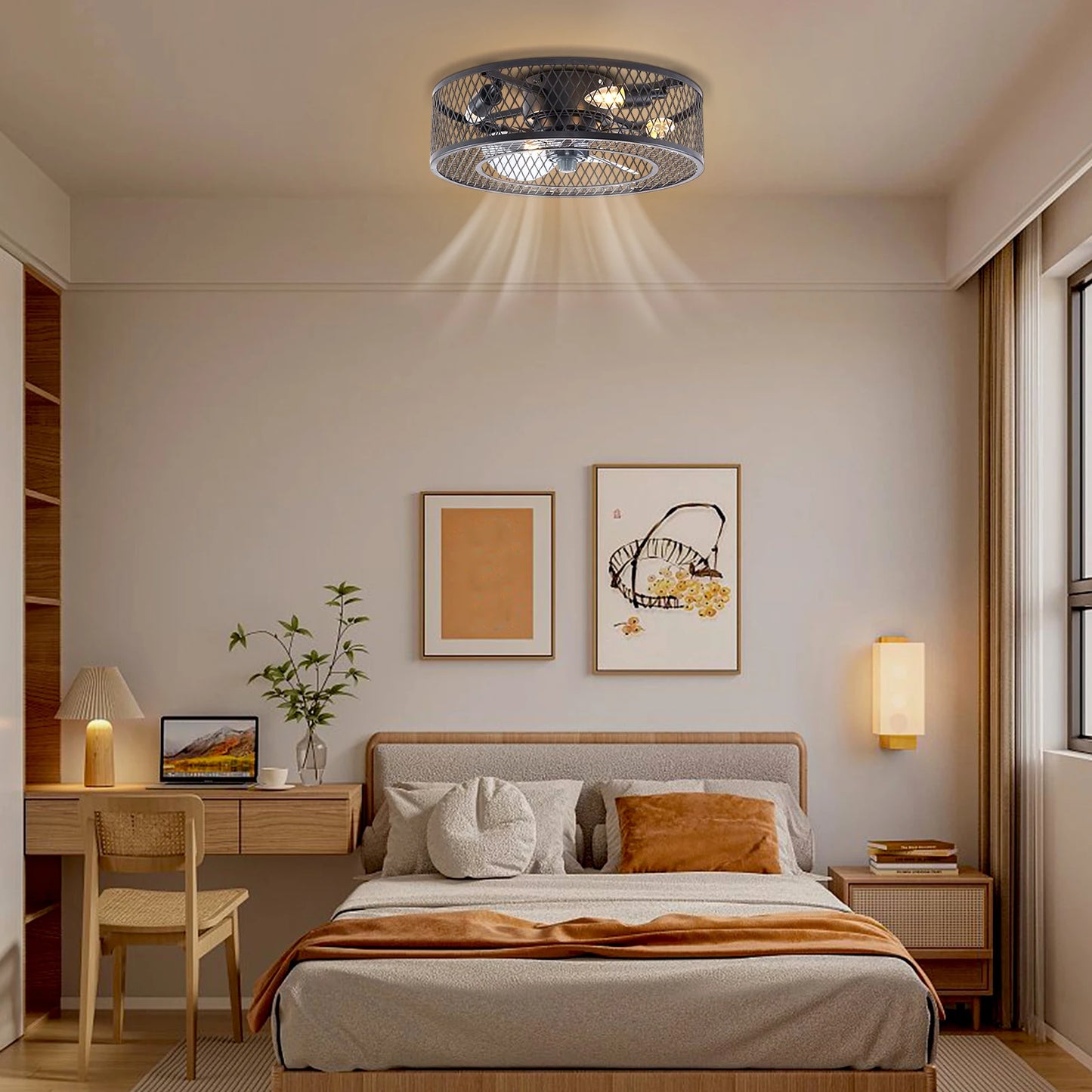 Fan Pendant Light E27 Without Light Source For Living Rooms