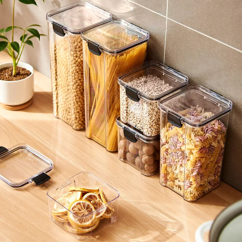 Sealed Jars Kitchen Grain Storage Organizer Plastic Moisture Proof Box